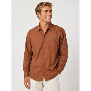 Pronto Uomo Rust Orange Non Iron 100% Cotton Long Sleeve Button Up Shirt M